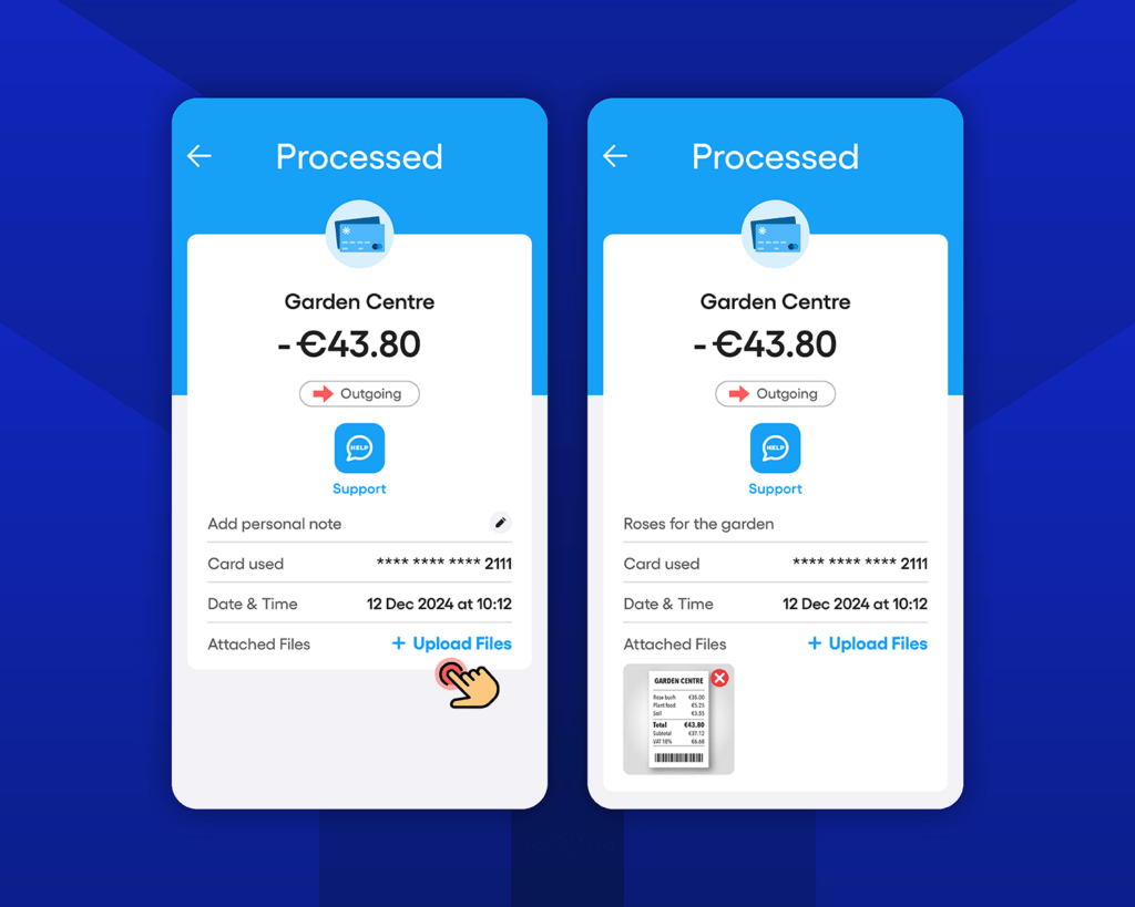Add receipts or invoices to Moneybase